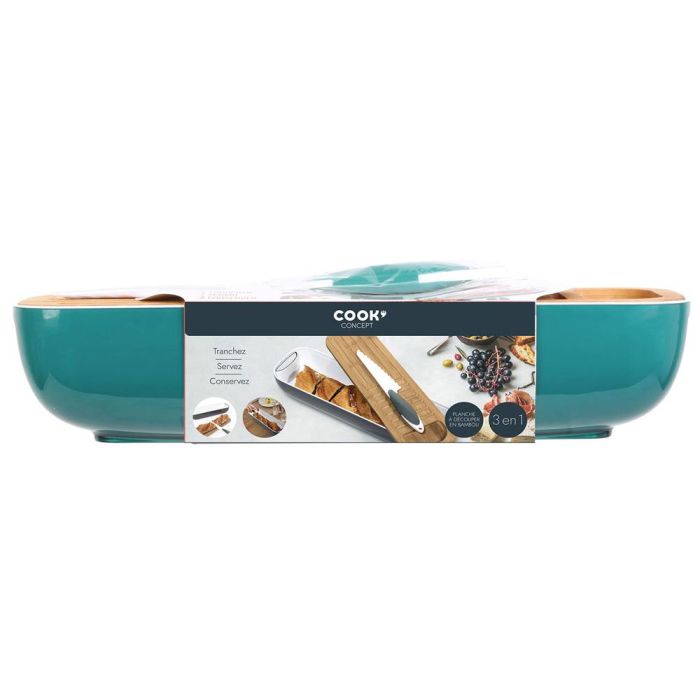 Cook Concept Panera con Tabla y Cuchillo para Pan 3 en 1 Colores Surtidos 40x12,5 cm 1 Cook Concept Panera con Tabla y Cuchillo para Pan 3 en 1 Colores Surtidos 40x12,5 cm 1