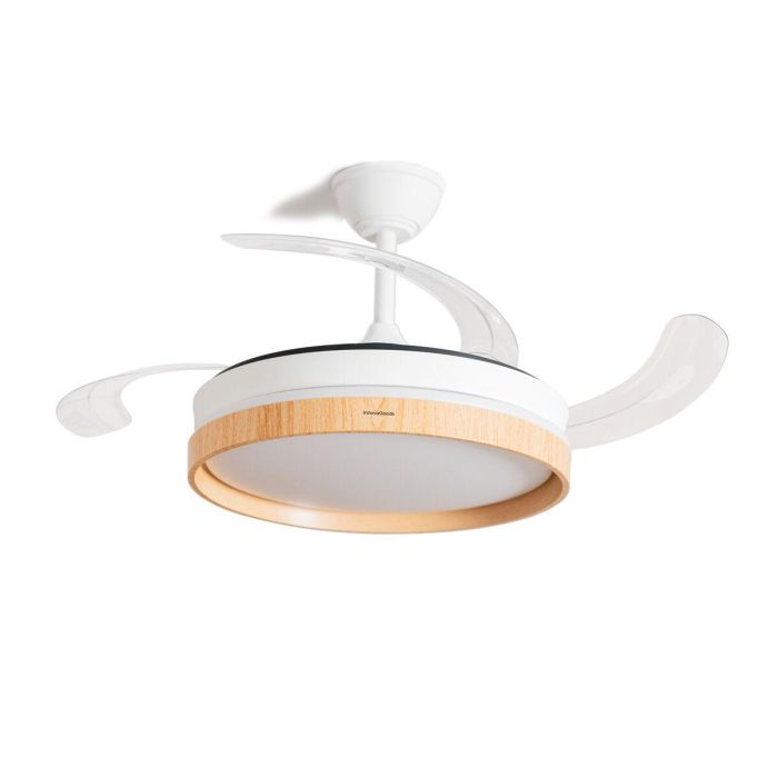 Ventilador de Techo con Luz LED y 4 Aspas Retráctiles Woteez InnovaGoods Madera 72 W Ø49-104 cm 2 Ventilador de Techo con Luz LED y 4 Aspas Retráctiles Woteez InnovaGoods Madera 72 W Ø49-104 cm 2