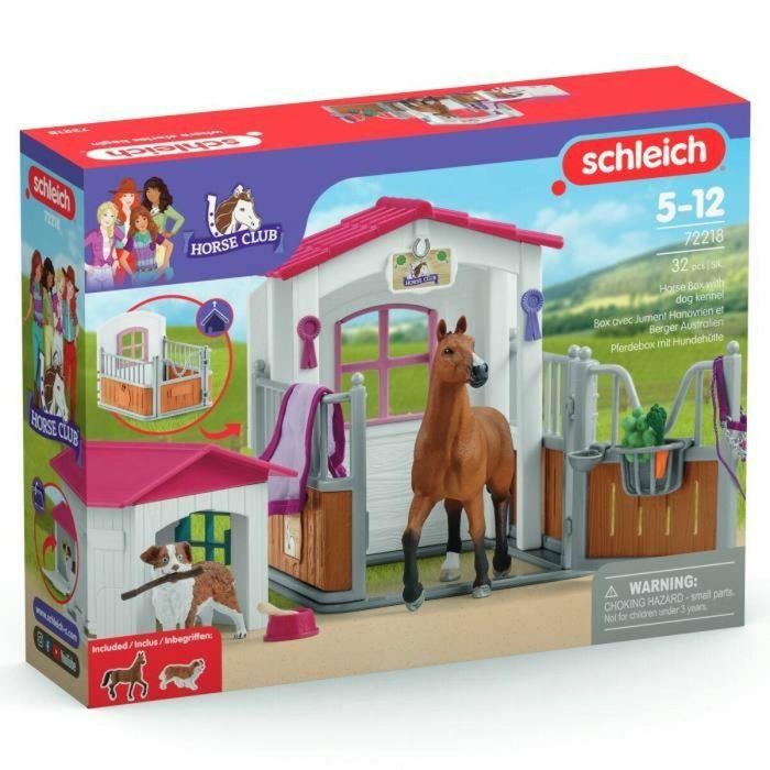 Caja con yegua de Hannover y pastor australiano, figura de caballo y accesorios, SCHLEICH 72218 Horse Club, 5 años 1