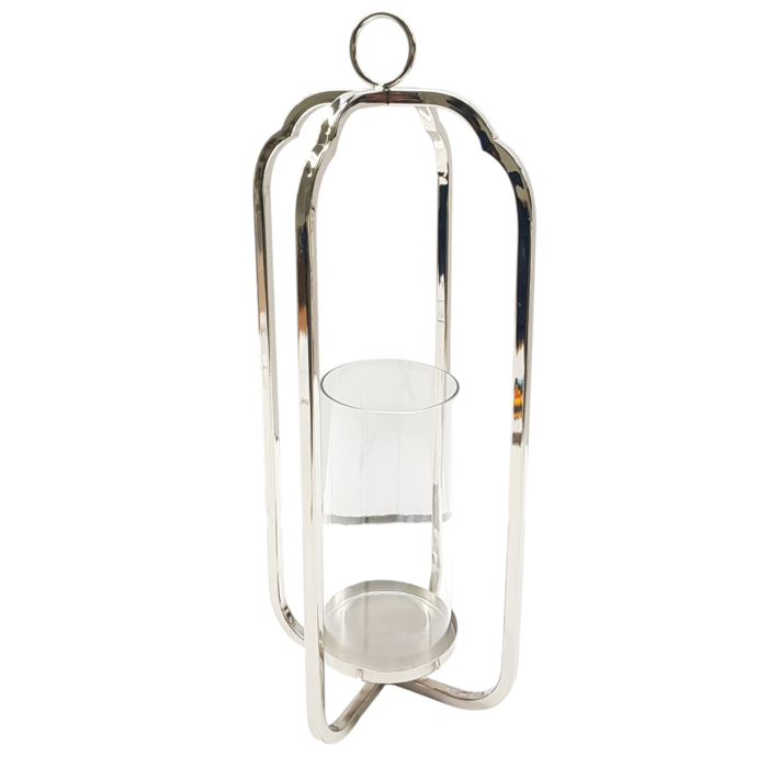 Portavela Moderno DKD Home Decor Plateado 21 x 62 x 21 cm Portavela Moderno DKD Home Decor Plateado 21 x 62 x 21 cm