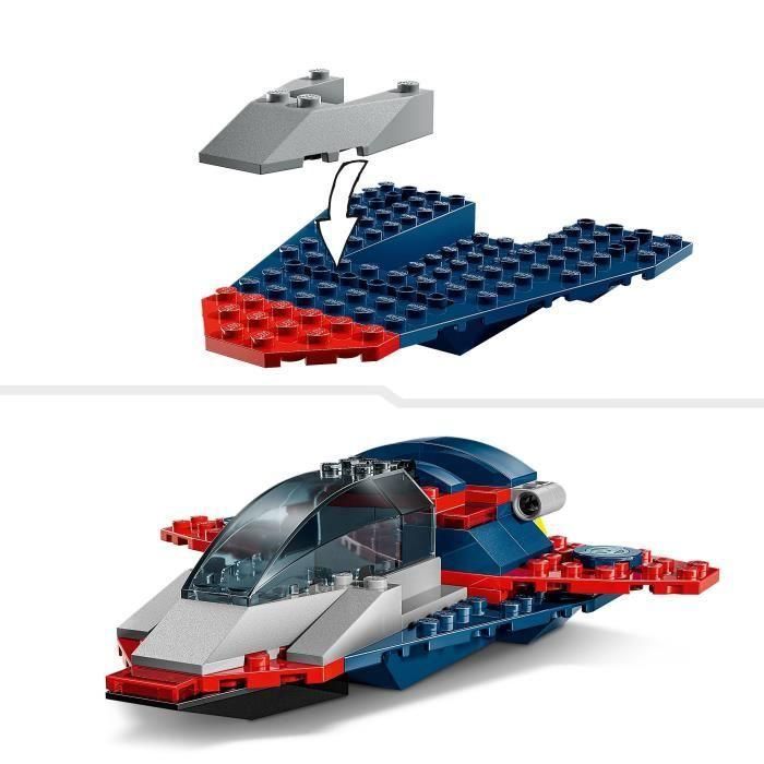 Lego 76319 Marvel Capitán América vs. Thanos - Set de Construcción con Quinjet y Guantelete del Infinito, 2 Minifiguras 2