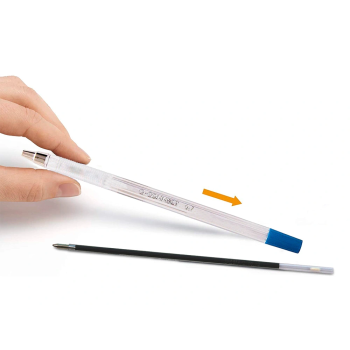 Q-connect Recambio Boligrafo Extensible KF00233 Azul Punta Metálica Trazo 0.7mm Cuerpo Plástico 3