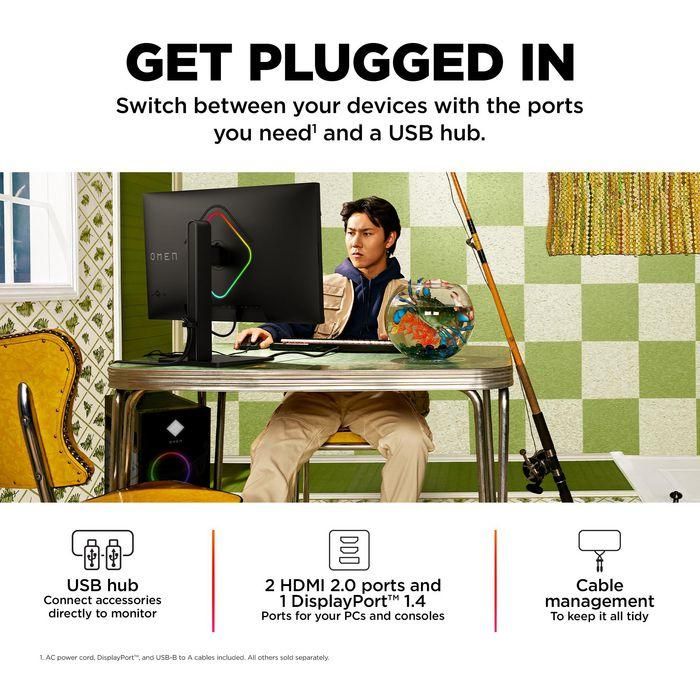 HP OMEN 27qs Monitor Gaming QHD de 27 pulgadas 240Hz NVIDIA G-SYNC 8