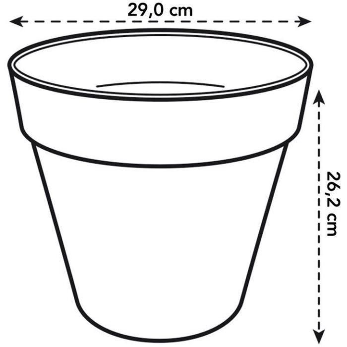 Elho 9202629042541 Juego de 2 Maceteros Redondos Loft Urban - 19 L - Ø 28,5 x H 26 cm - Negro 2