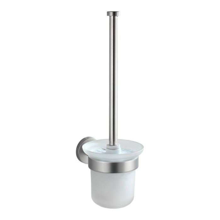 Wenko Escobillero WC Acero Inoxidable y Cristal Satinado 10 x 35 x 14 cm