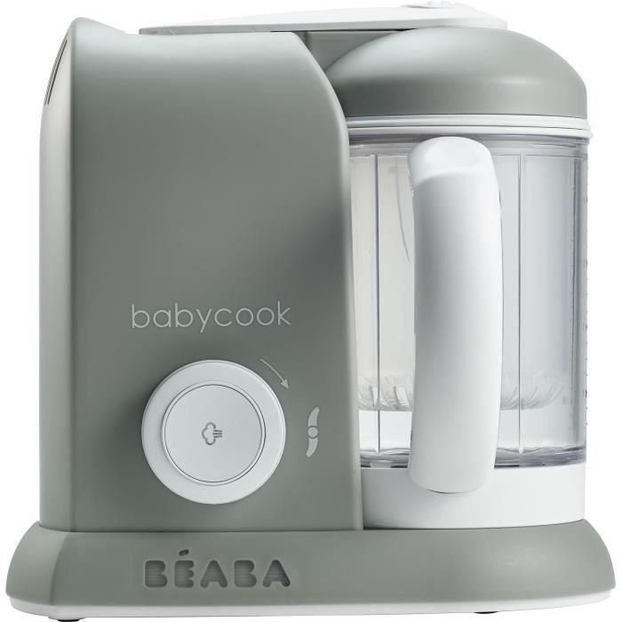 Beaba Babycook Solo Procesador de Alimentos 4 en 1 para bebés - Vapor, Mezcla, Descongela, Recalienta - 1100ml - Gris