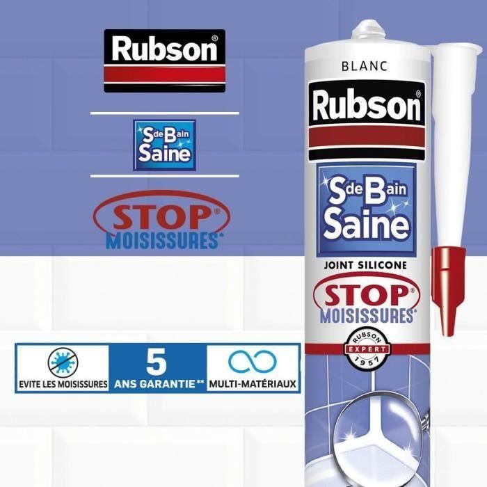 Sellador Sanitario - RUBSON - 2690812 - Baño Saludable - Antimoho - Blanco - 280ml 3 Sellador Sanitario - RUBSON - 2690812 - Baño Saludable - Antimoho - Blanco - 280ml 3