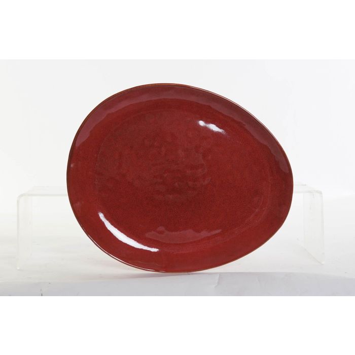 DKD Home Decor Bandeja Decorativa Moderno Terracota de Gres Esmaltado Greature 5 (4 Unidades) 37 x 30,4 x 3,4 cm