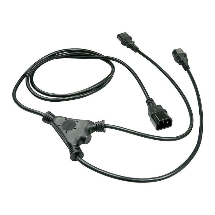 Lindy Cable Divisor IEC C14 a 2 x IEC C13 de 1m para PC, Impresoras, Monitores y Equipos de Audio