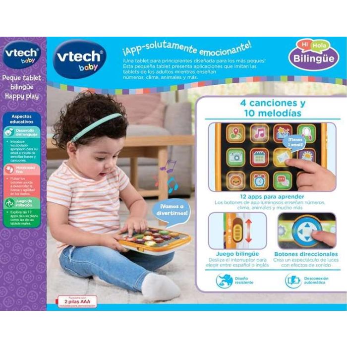 Peque tablet bilingüe happy play 19,1x15,6x3 cm 6 Peque tablet bilingüe happy play 19,1x15,6x3 cm 6
