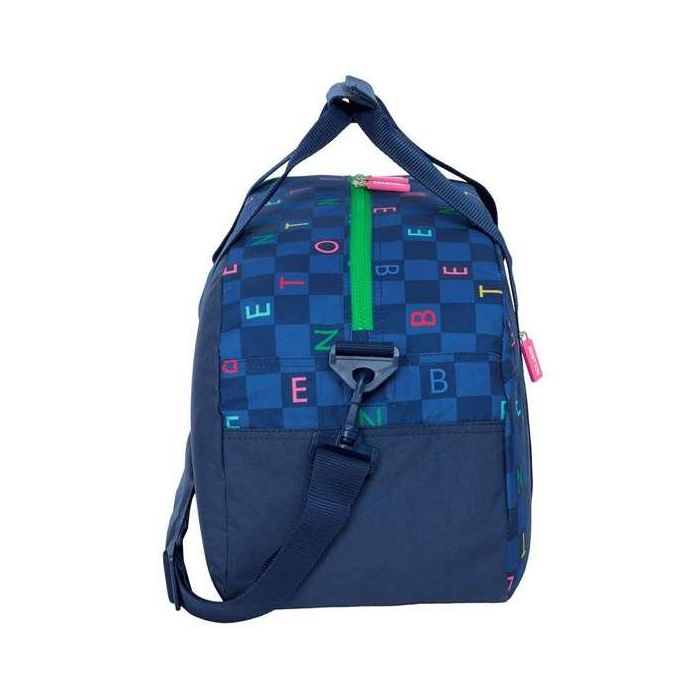 Safta Bolsa Deporte 26 L Benetton Damero, escolar, bandolera ajustable, bolsillo frontal con cremallera 2