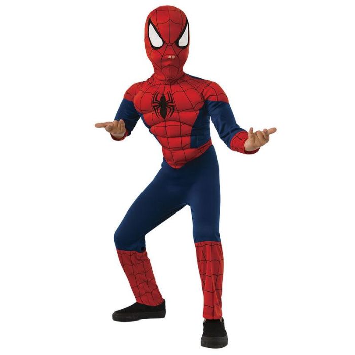 RUBIES Disfraz Spiderman Ultimate Premium infantil Talla L (147cm, 8-10 años) con cubrebotas y máscara