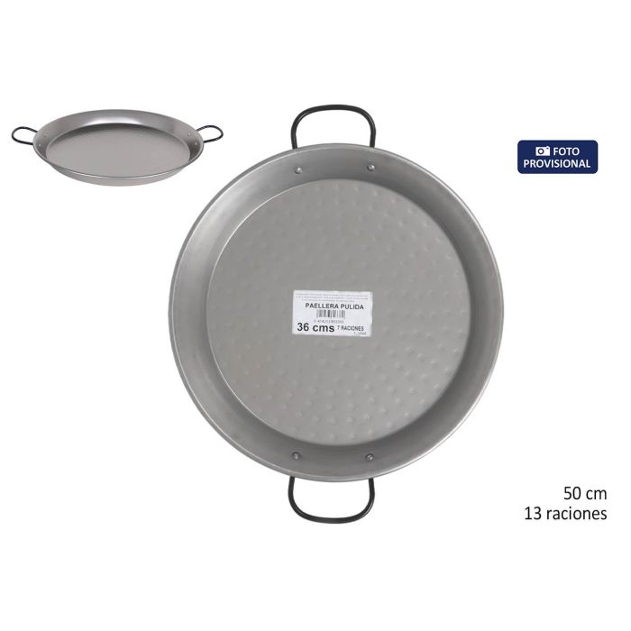 Inde Paellera Pulida de 50 cm para 13 Raciones (8 Unidades) Inde Paellera Pulida de 50 cm para 13 Raciones (8 Unidades)
