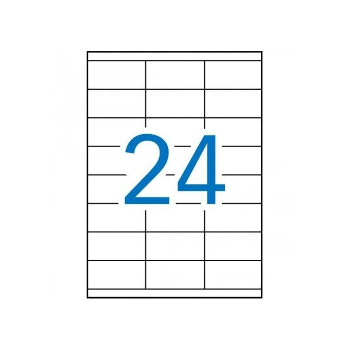 Apli Etiquetas Adhesivas 70x36 mm Inkjet-Láser C-Rectos 24 X 100H Blanco Apli Etiquetas Adhesivas 70x36 mm Inkjet-Láser C-Rectos 24 X 100H Blanco