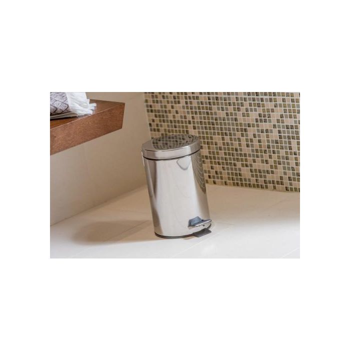 Pull Import DP412 Papelera de Acero Inox. con Pedal 12L Cilindro Tapa Incluida 1