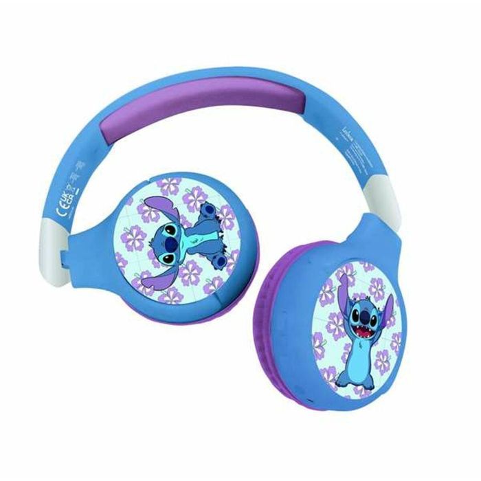 Auriculares plegables con luz Bluetooth y cable con diseño 3D del universo Stitch con limitación de volumen 1