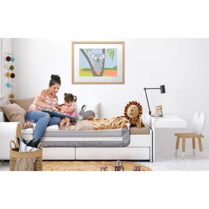 Dreambaby DRE9312742477509 Barrera de Cama Nicole para Camas y Camas Planas 150x50 cm Gris 1