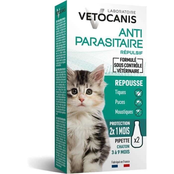 VETOCANIS 2 pipetas antipulgas y anti-garrapatas - Para gatitos - 2x 1 mes de protección VETOCANIS 2 pipetas antipulgas y anti-garrapatas - Para gatitos - 2x 1 mes de protección