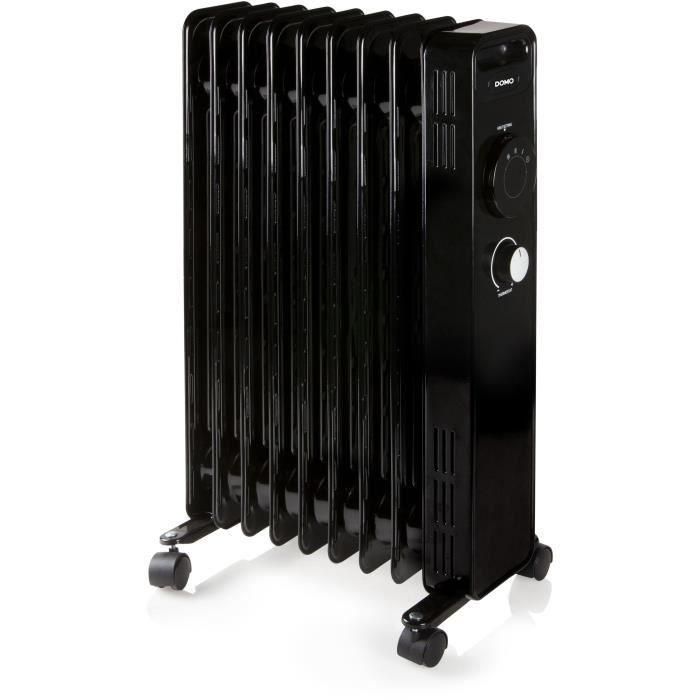 Radiador de aceite - 2000 W - DOMO - DO7327R - 42,5 x 28 x 64 cm - Negro Radiador de aceite - 2000 W - DOMO - DO7327R - 42,5 x 28 x 64 cm - Negro
