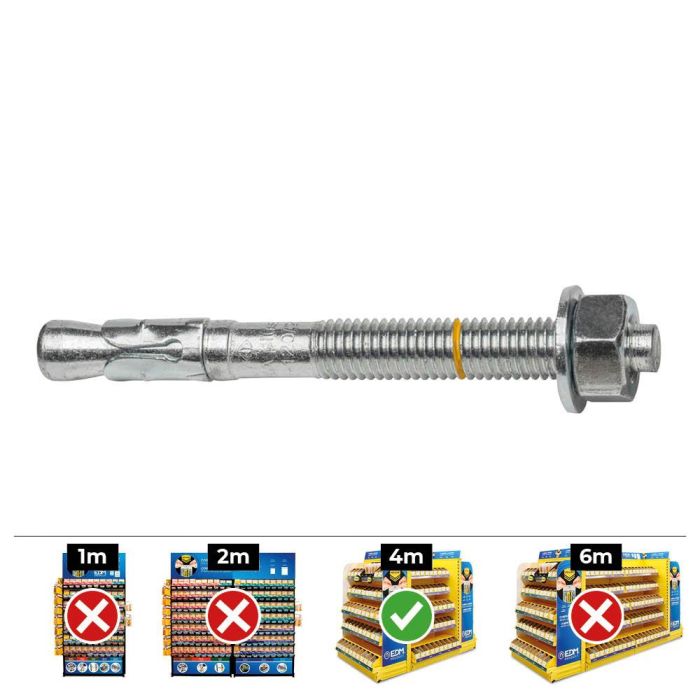 Celo Anclaje metálico espárrago Ø10x60mm zincado para hormigón, est. metálicas, vigas acero, barandillas, fachadas - Din bap 0 Celo Anclaje metálico espárrago Ø10x60mm zincado para hormigón, est. metálicas, vigas acero, barandillas, fachadas - Din bap 0