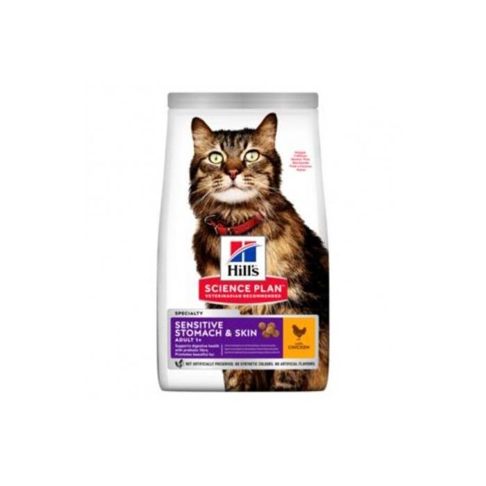 Hill's Alimento para Gatos Adultos con Estómago Sensible y Piel, Sabor Pollo, 1.5 kg Hill's Alimento para Gatos Adultos con Estómago Sensible y Piel, Sabor Pollo, 1.5 kg