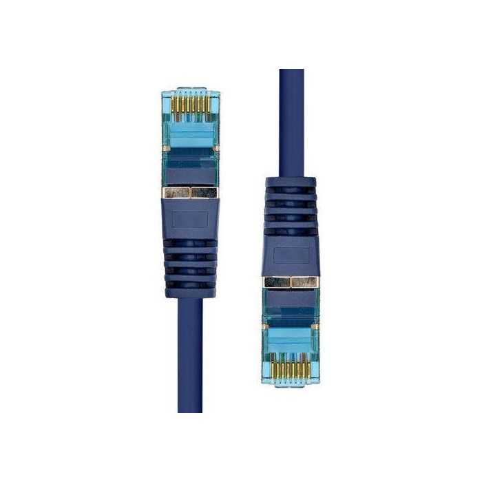ProXtend Cable Ethernet CAT6A S/FTP CU LSZH 99.9% Cobre AWG26 Conector Oro 50µ" PoE+ Anti-EMI Anti-enredos Azul 75cm 1