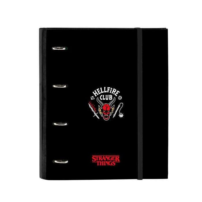 Carpeta de anillas Stranger Things Negro 27 x 32 x 3.5 cm
