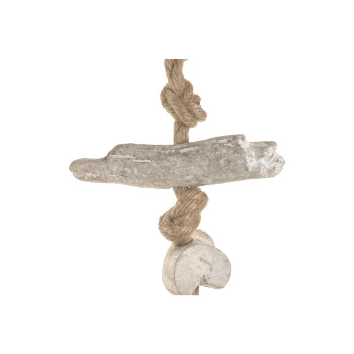 DKD Home Decor Decoración Colgante Mediterráneo Azul Blanco 21 x 142 x 6.5 cm (2 Unidades) MDF Cuerda