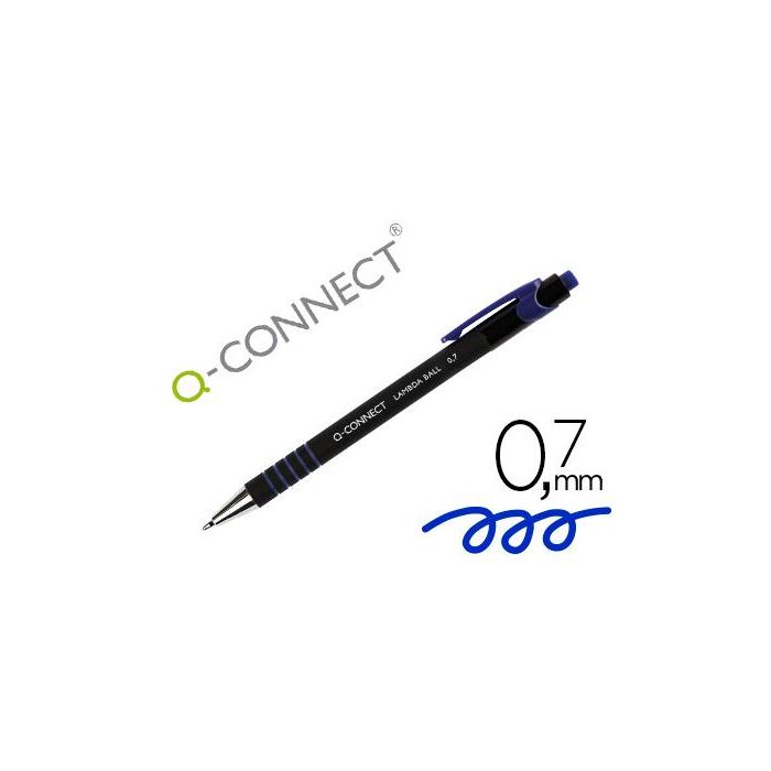 Boligrafo Q-Connect Retractil Con Grip 0,7 mm Color Azul 12 unidades