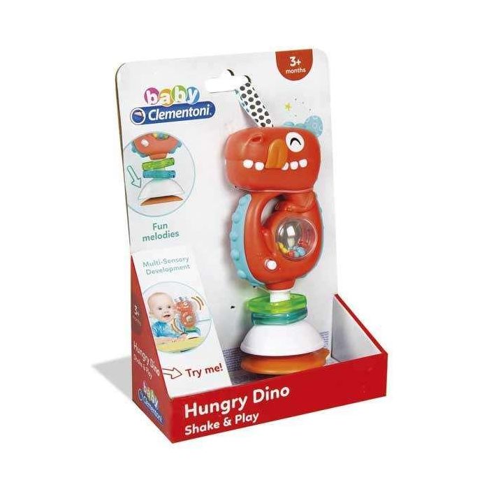 Sonajero musical dinosaurio con ventosa para sujetar en cualquier base 7x15x22 cm 8