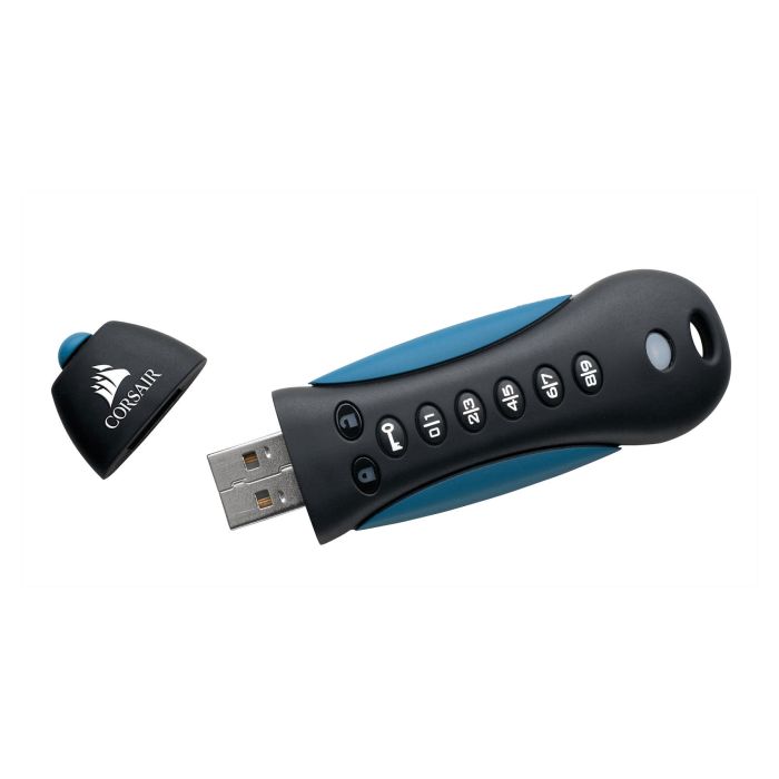 Corsair Padlock 3 64GB USB 3.0 Secure Llavero Retail Negro Azul 2