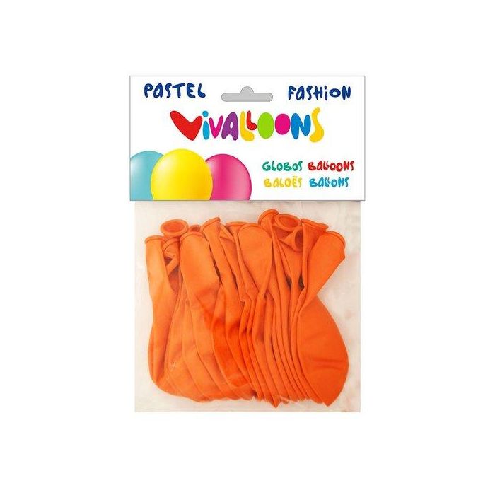 Blanca Globo 100% Látex Biodegradable Pastel Naranja, Redondo, para Fiestas, Bolsa de 20 Unidades