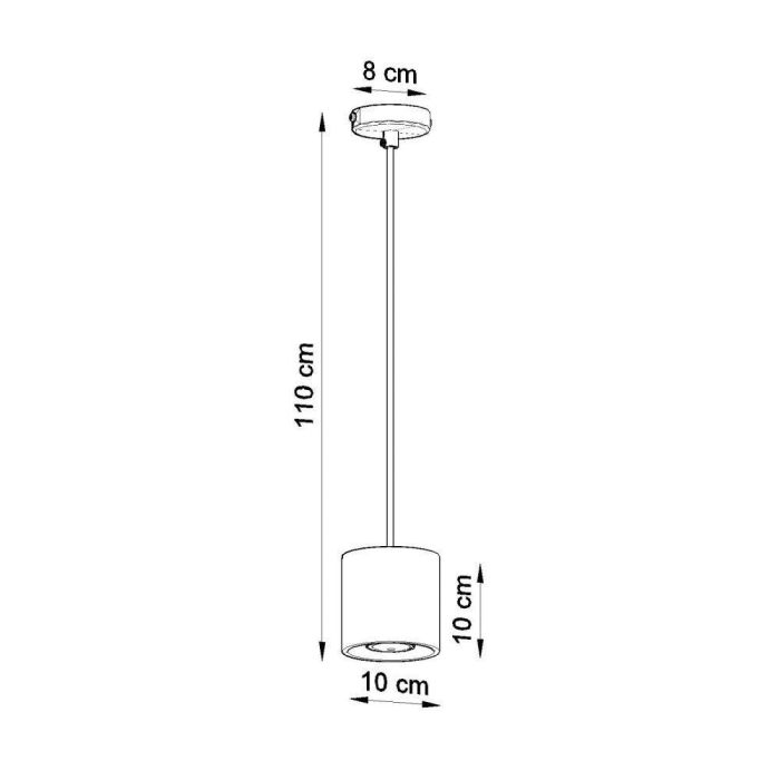 Orbis SOL-SL.0051 Lámpara Colgante Moderna Minimalista Cilíndrica, Disponible en Negro, Gris o Blanco 4