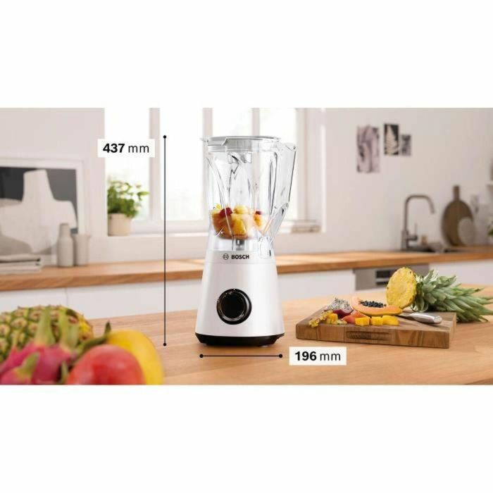 Licuadora VitaPower - BOSCH - MMB6141W - 1200 W - 30000 rpm - 2 velocidades + turbo - Bol de 2 L - 4 cuchillas desmontables - Blanca 4 Licuadora VitaPower - BOSCH - MMB6141W - 1200 W - 30000 rpm - 2 velocidades + turbo - Bol de 2 L - 4 cuchillas desmontables - Blanca 4