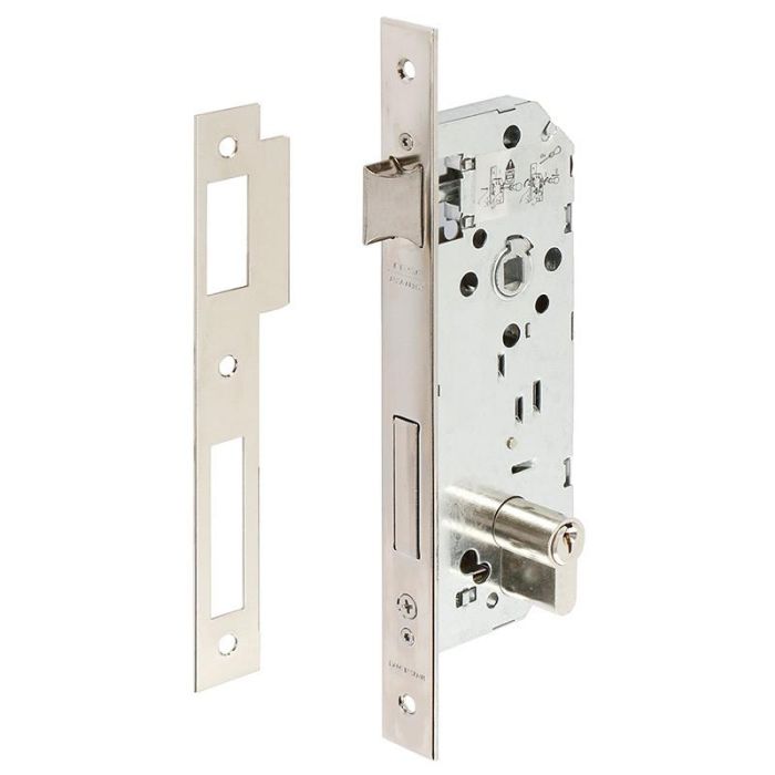 TESA 2030/50/Hn Cerradura de Embutir para Puertas de Madera Entrada 50mm Distancia Ejes 85mm Niquelada Cilindro Europerfil TE5