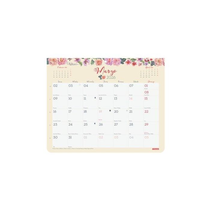 Finocam Calendario Bloc con Imán para Escribir 250x200 mm, Diseño Mv Design 2026, Anual para Planificación Familiar y de Estudio