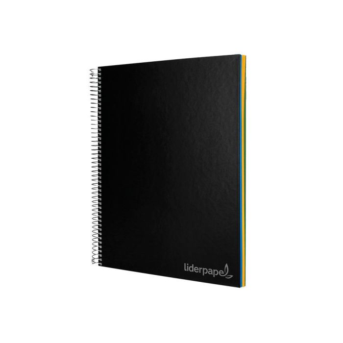 Cuaderno Espiral Liderpapel A4 Micro Jolly Tapa Forrada 140H 75 gr Cuadro 5 mm 5 Bandas 4 Taladros Color Negro 3