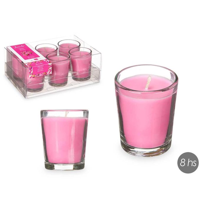Set 6 Velas Vaso Vidrio Orquidea Acorde 16X6CM (12 Unidades) Set 6 Velas Vaso Vidrio Orquidea Acorde 16X6CM (12 Unidades)