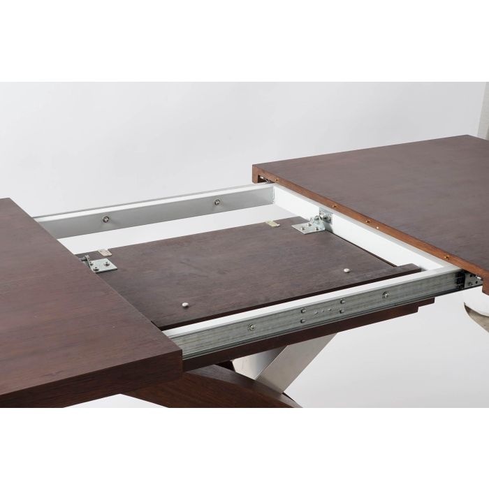 DKD Home Decor Mesa Extensible Marron Oscuro Plateado Acero MDF 90 x 77 x 160 cm 5 DKD Home Decor Mesa Extensible Marron Oscuro Plateado Acero MDF 90 x 77 x 160 cm 5