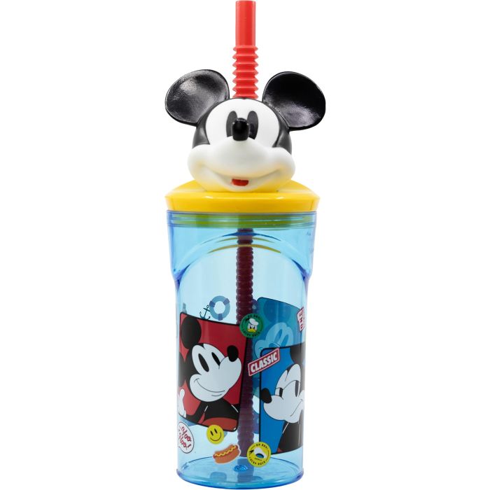 Disney Vaso 3D Mickey Mouse con Pajita Integrada 360ml CZ11336 3