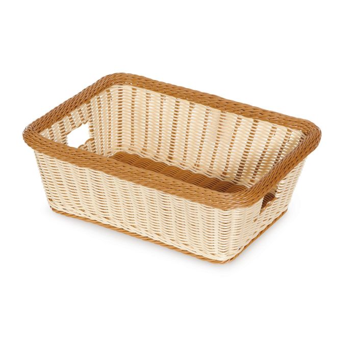 GET - WB-1515-TT - Cesta rectangular con asas - 47 x 34,3 x 17,2 cm - Beige