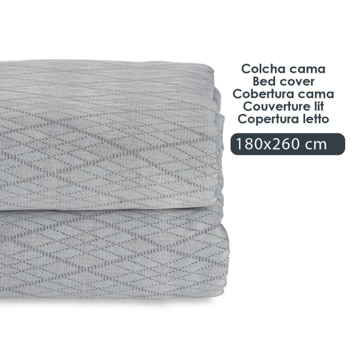 Colcha Cama Rombos Gris 180X260Cm Giftdecor (4 Unidades) 3 Colcha Cama Rombos Gris 180X260Cm Giftdecor (4 Unidades) 3