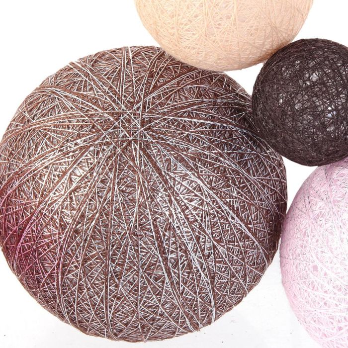 Home Deco Factory Guirnalda de Luces LED Rosa Fucsia con Bolas Decorativas para el Hogar 2