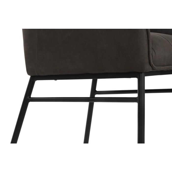 DKD Home Decor Silla Loft Marron Oscuro Negro Microfibra Metal 60 x 84 x 60 cm 4