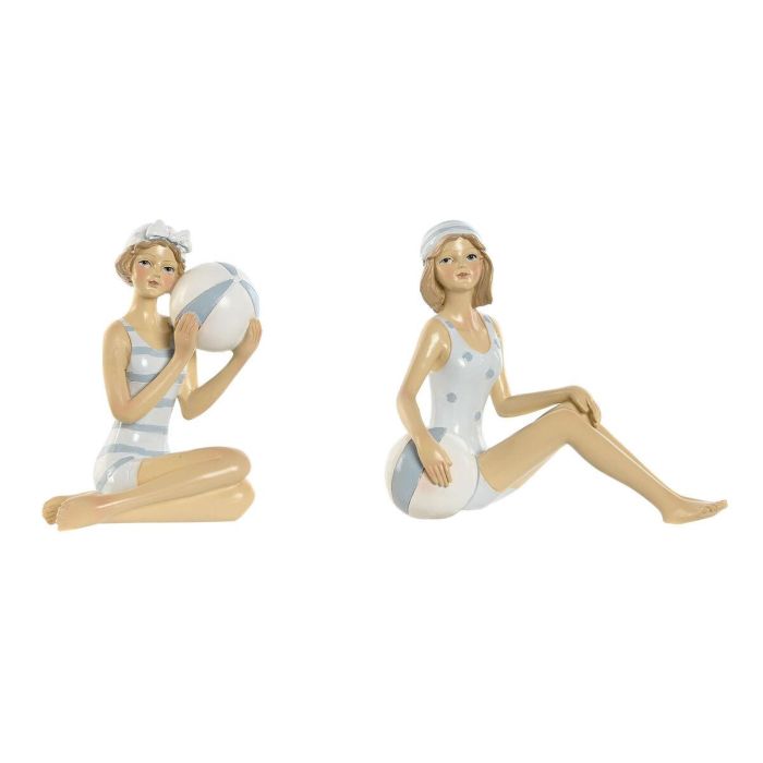 Figura Mediterraneo DKD Home Decor Azul Celeste Blanco 8 x 12.5 x 8 cm (2 Unidades)