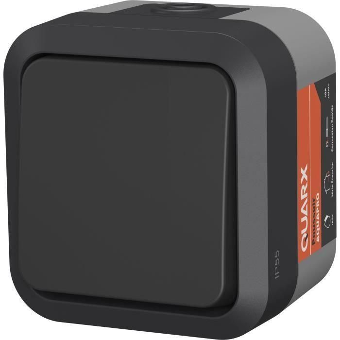QUARX - AUC1695830825306 - Pulsador Aqua Pro Exterior IP55, 250V 10A, conforme NF 3 QUARX - AUC1695830825306 - Pulsador Aqua Pro Exterior IP55, 250V 10A, conforme NF 3
