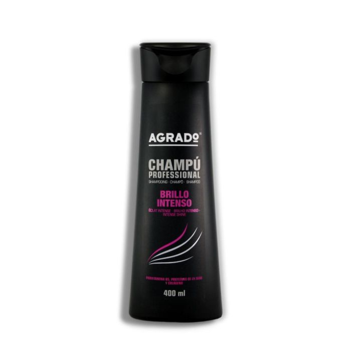 Agrado Champú Profesional Intense Gloss con Proteínas de Seda y Colágeno para Brillo e Hidratación Profunda 400ml