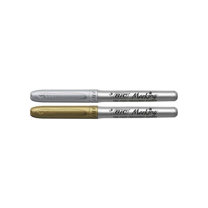 Marcador T.Opaca Perm. Bic Marking Color Gold&Silver Caja De 12