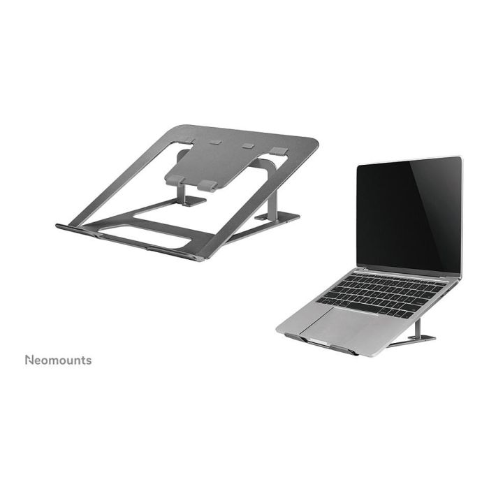 Neomounts NSLS085GREY Soporte para portátil, Gris, Aluminio, Plegable, Universal, para Pantallas de 10-17 Pulgadas, Carga Máxima 5kg 1