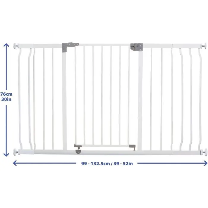 Dreambaby Barrera de Seguridad Liberty 1 Barrera + 2 Extensiones 126-132.5 cm Blanco 1